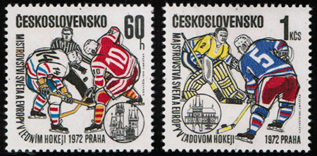 1972 1953 1954 Ms A Me V Lednim Hokeji V Praze Znamky 1972 1974 Csr Ii Katalog Filatelie Penkava